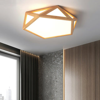 Solara Plafonnier en bois diamant géométrique moderne