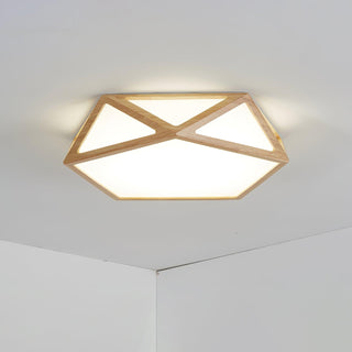 Solara Plafonnier en bois diamant géométrique moderne