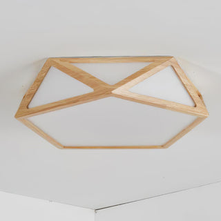 Solara Plafonnier en bois diamant géométrique moderne