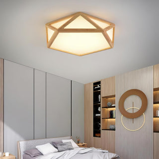 Solara Plafonnier en bois diamant géométrique moderne