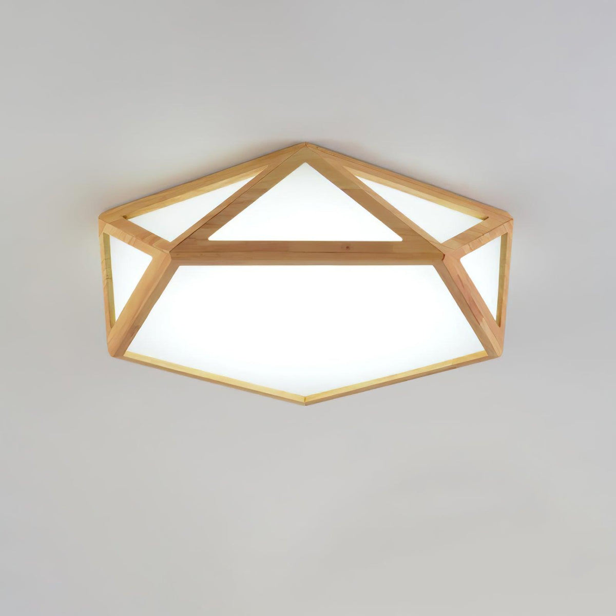 Kirelle Plafonnier en bois diamant géométrique moderne