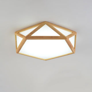 Solara Plafonnier en bois diamant géométrique moderne