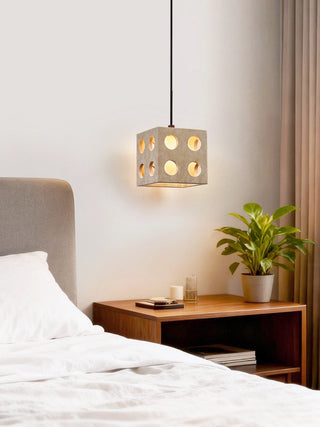 Dice Travertine Pendant Light-Neutral Decor