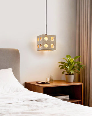 Dice Travertine Pendant Light-Neutral Decor