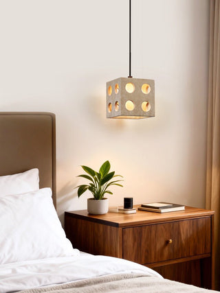 Dice Travertine Pendant Light-Neutral Decor