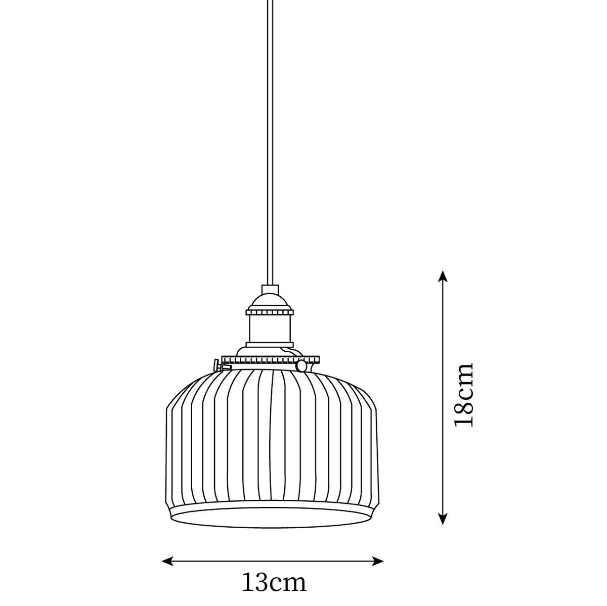 Pendant Lamp Ribbed Ceramic Shade-Neutral Decor
