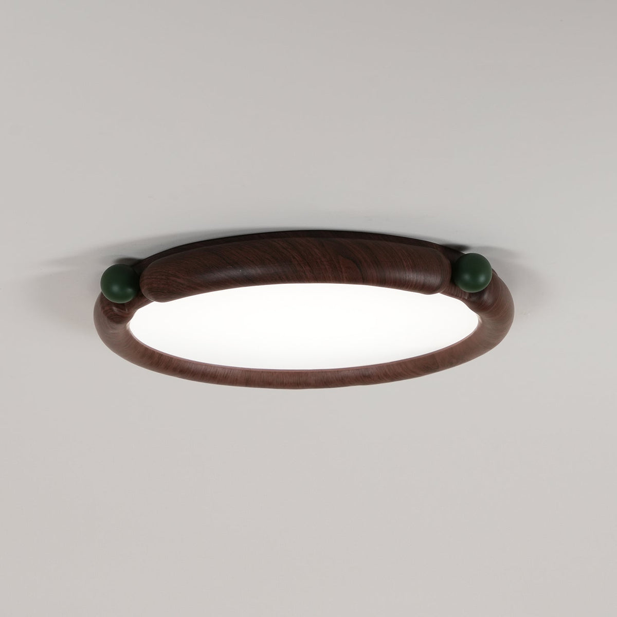 Ceiling Light Round Panel Walnut A/B Model-Neutral Decor