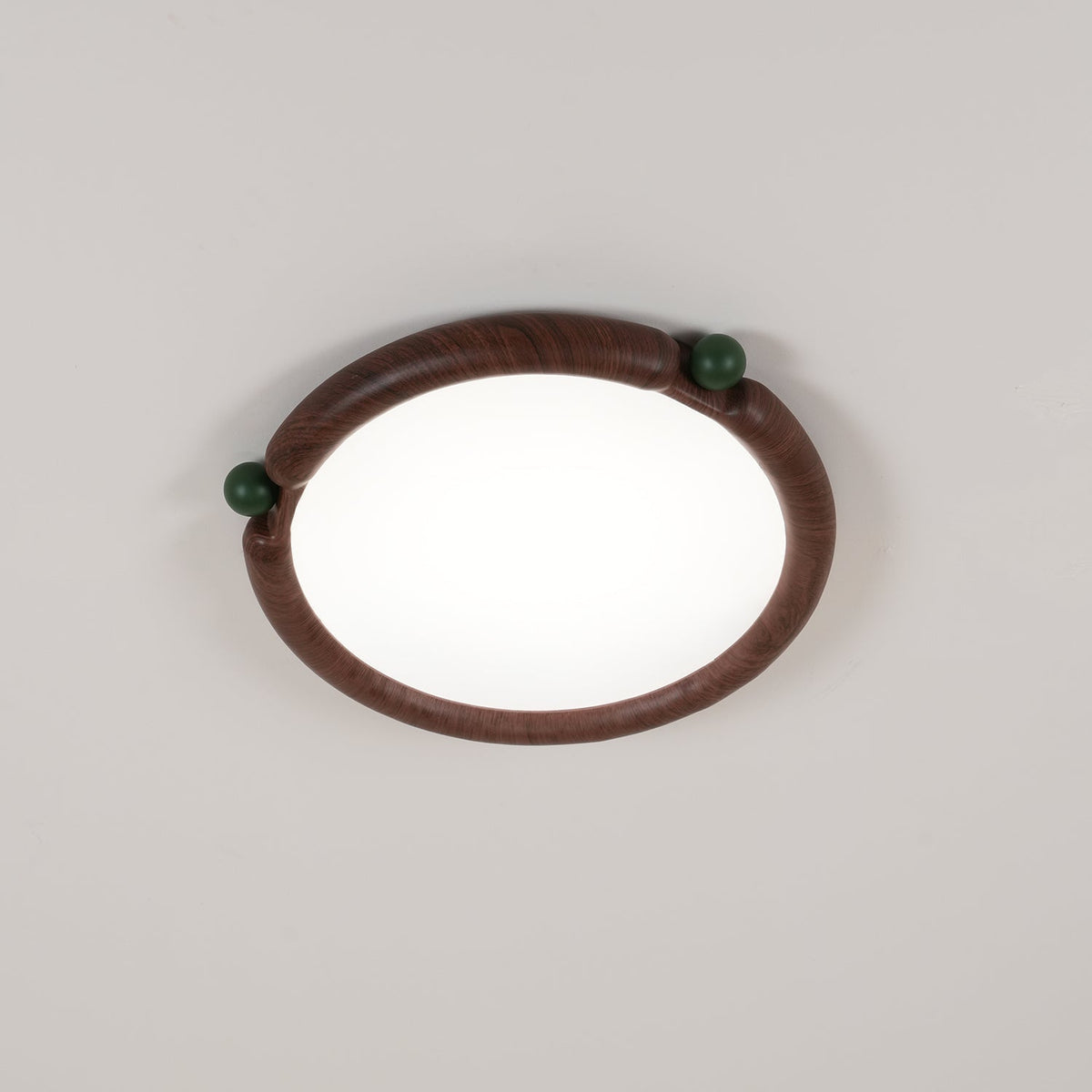 Ceiling Light Round Panel Walnut A/B Model-Neutral Decor