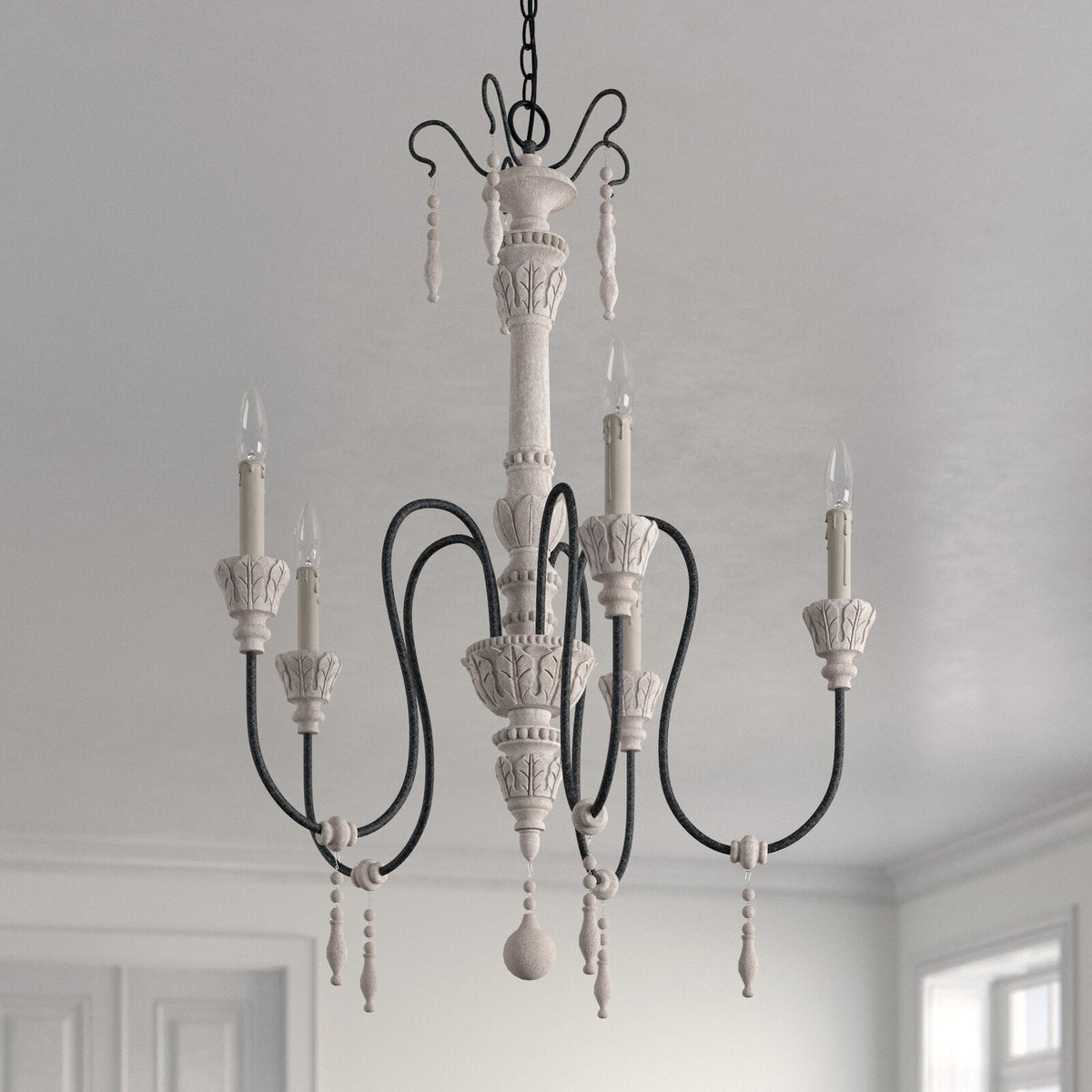 Epoch Lustre Bois Métal Luxe Postmoderne