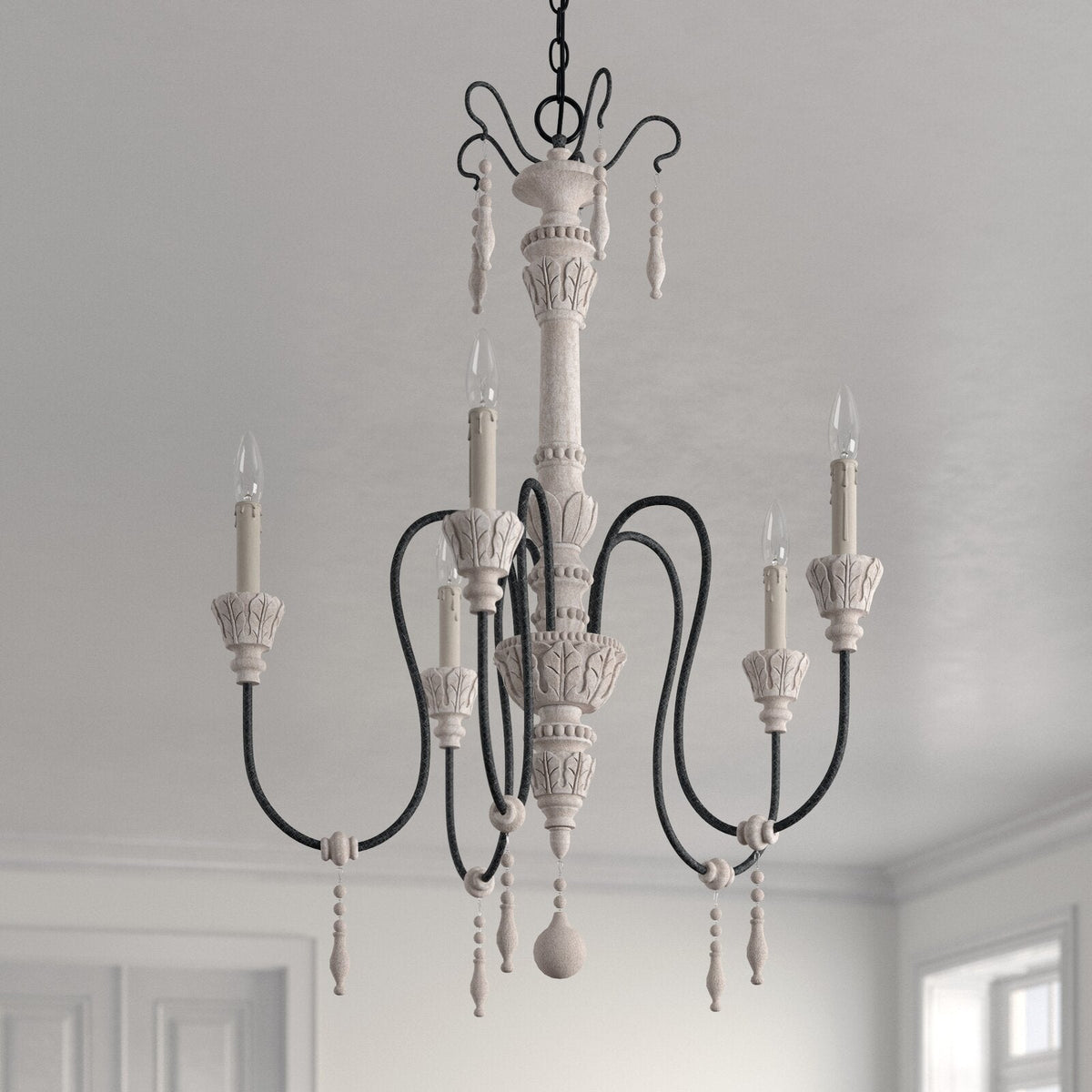 Epoch Lustre Bois Métal Luxe Postmoderne