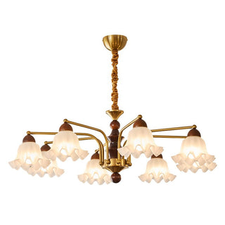 Lylaeen Lustre Vintage Élégant en Verre et Bois
