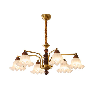 Lylaeen Lustre Vintage Élégant en Verre et Bois