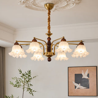 Lylaeen Lustre Vintage Élégant en Verre et Bois