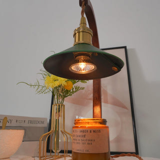 Elvuia Lampe de Table en Bois Vert