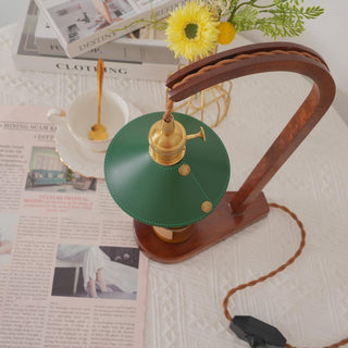 Elvuia Lampe de Table en Bois Vert