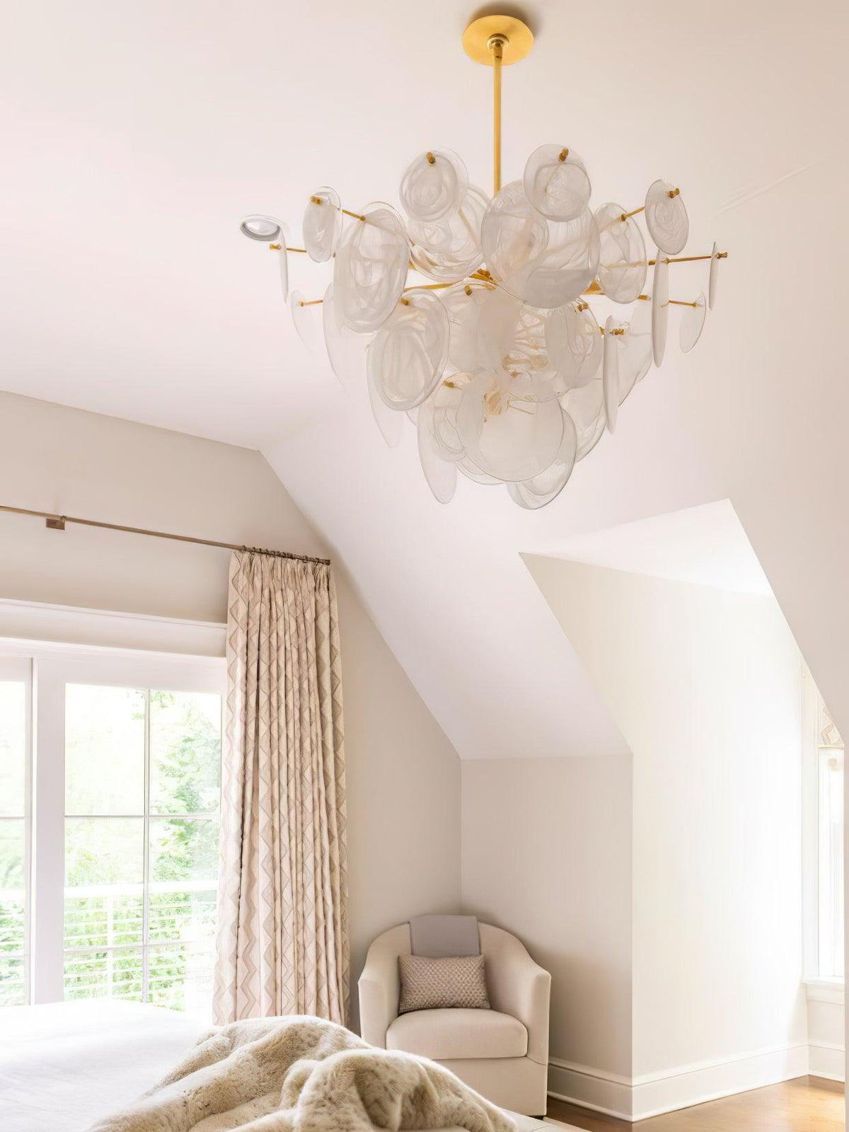 Corena Lustre en Cristal et Laiton avec Disques Luxueux