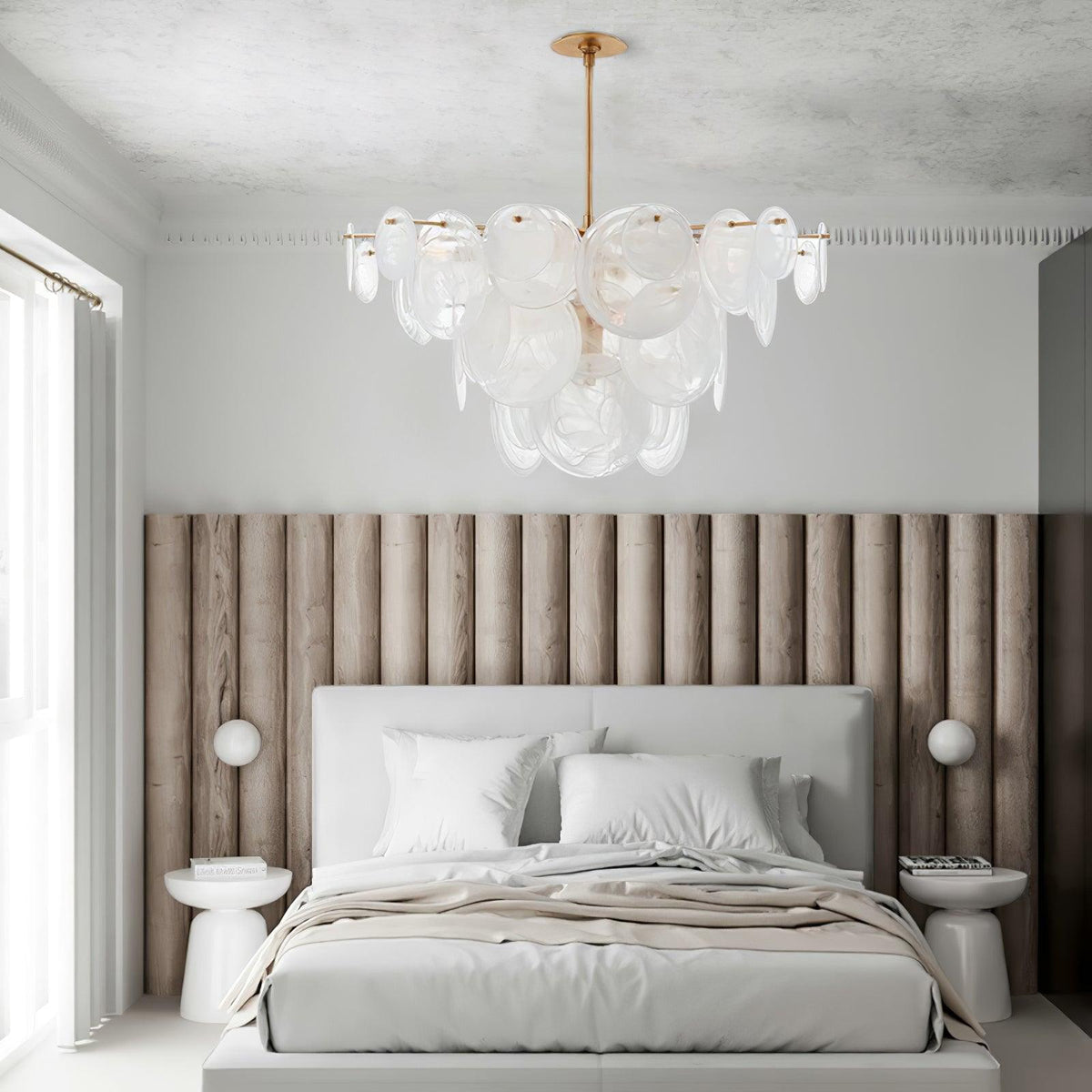 Corena Lustre en Cristal et Laiton avec Disques Luxueux