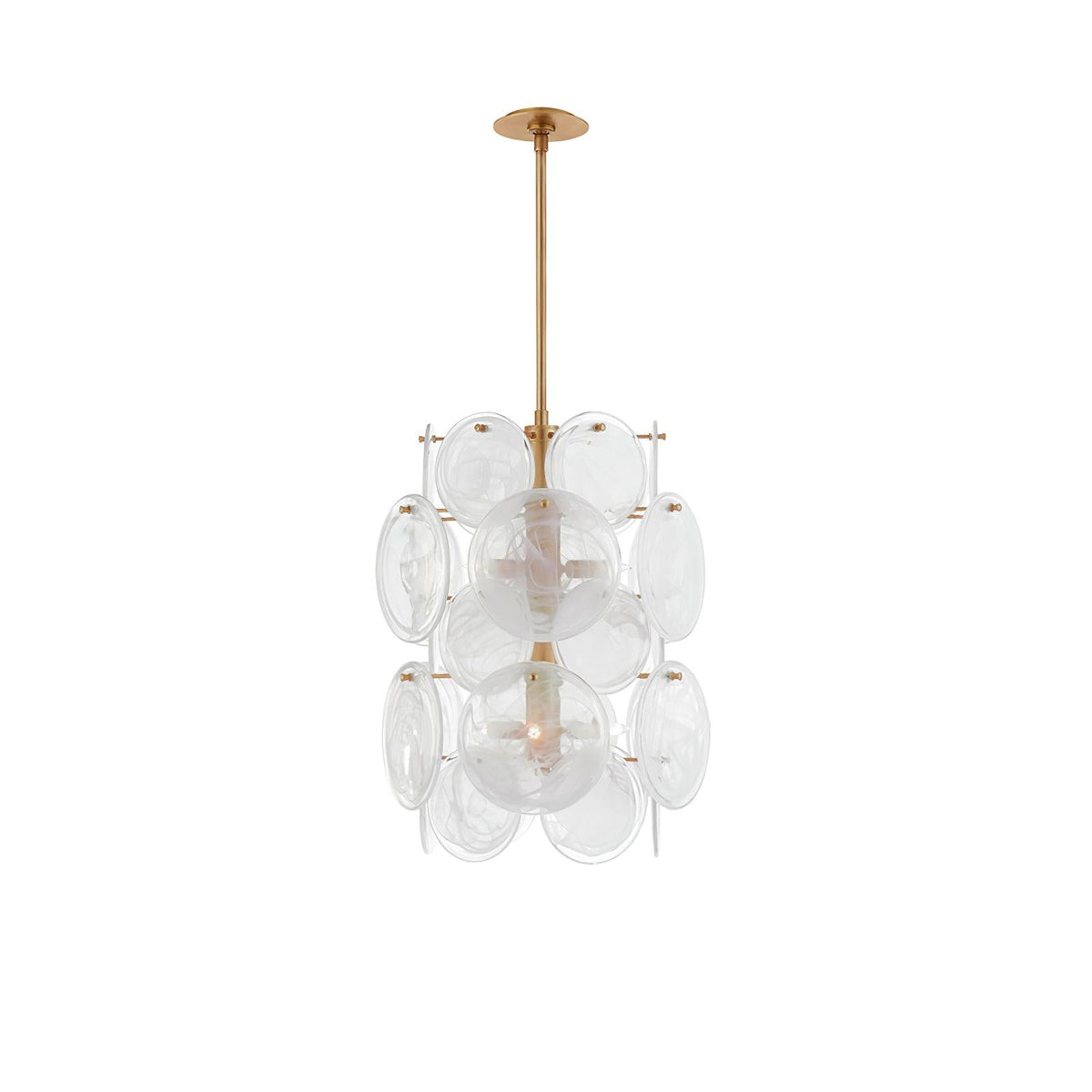 Corena Lustre en Cristal et Laiton avec Disques Luxueux