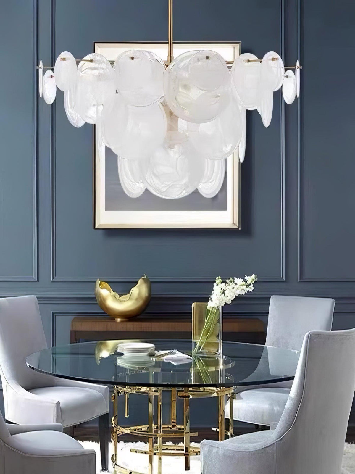 Corena Lustre en Cristal et Laiton avec Disques Luxueux