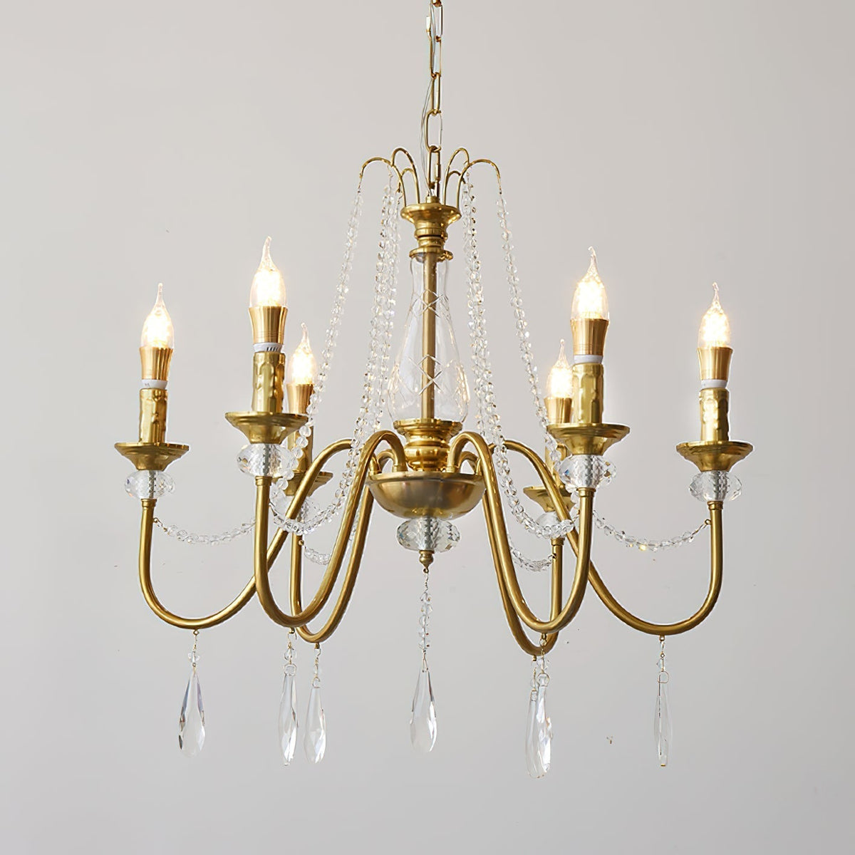 Mote Lustre Laiton Cristal Luxe Postmoderne