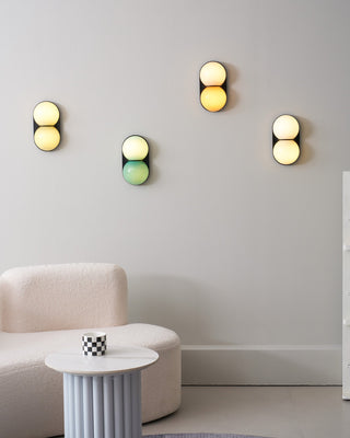 Two Globe Glass Wall Sconce-Neutral Decor