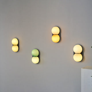Two Globe Glass Wall Sconce-Neutral Decor