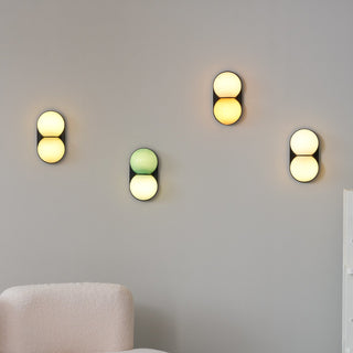 Two Globe Glass Wall Sconce-Neutral Decor