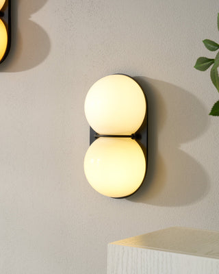 Two Globe Glass Wall Sconce-Neutral Decor