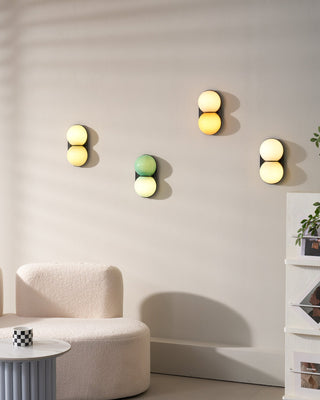 Two Globe Glass Wall Sconce-Neutral Decor