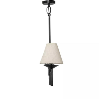 Ulphaa Lustre Tissu Noir Industriel Vintage