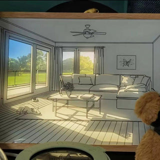 Magdalene Lampe Murale en Bois Art Mural Chien au Soleil