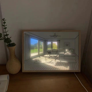 Magdalene Lampe Murale en Bois Art Mural Chien au Soleil