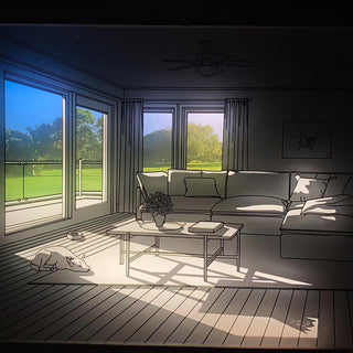 Magdalene Lampe Murale en Bois Art Mural Chien au Soleil