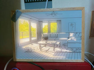 Magdalene Lampe Murale en Bois Art Mural Chien au Soleil
