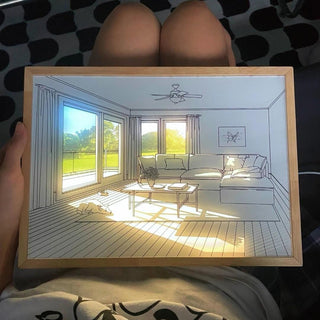 Magdalene Lampe Murale en Bois Art Mural Chien au Soleil