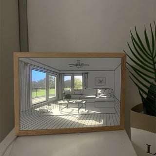 Magdalene Lampe Murale en Bois Art Mural Chien au Soleil