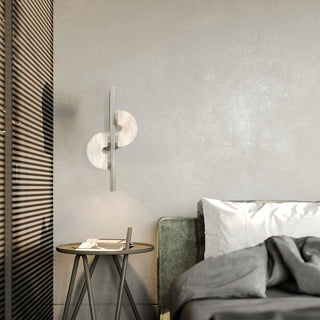 Liraven Double Disque Albâtre Luminaire Mural