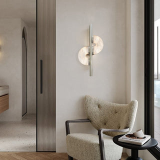 Liraven Double Disque Albâtre Luminaire Mural