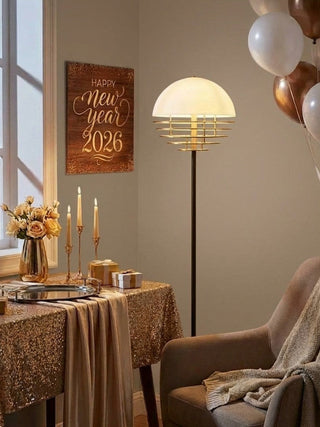 Dome Louver Floor Lamp-Neutral Decor