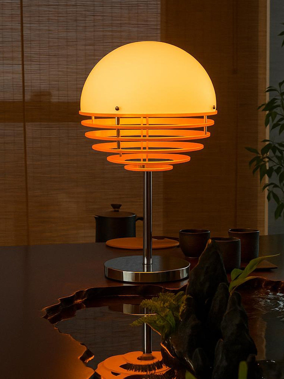 Dome Louver Table Lamp-Neutral Decor