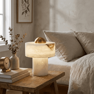 Dome Alabaster Table Lamp-Neutral Decor