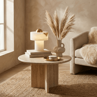 Dome Alabaster Table Lamp-Neutral Decor