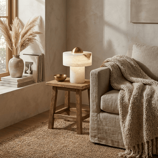 Dome Alabaster Table Lamp-Neutral Decor