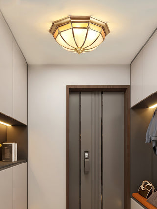Vovynan Élégance Dôme Laiton Verre Applique Plafond