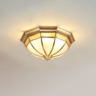 Vovynan Élégance Dôme Laiton Verre Applique Plafond