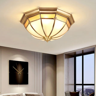 Vovynan Élégance Dôme Laiton Verre Applique Plafond