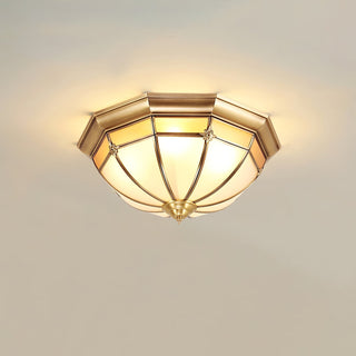 Vovynan Élégance Dôme Laiton Verre Applique Plafond