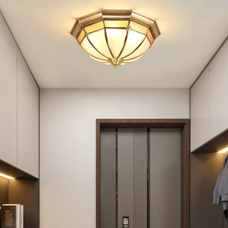 Vovynan Élégance Dôme Laiton Verre Applique Plafond