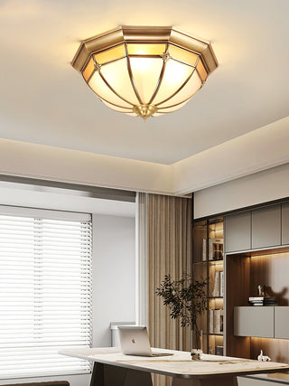 Vovynan Élégance Dôme Laiton Verre Applique Plafond