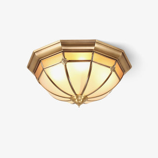 Vovynan Élégance Dôme Laiton Verre Applique Plafond